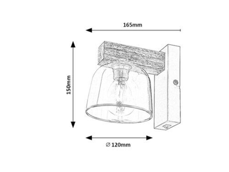 Kinkiet Rabalux Cardamom 3081 szary dąb