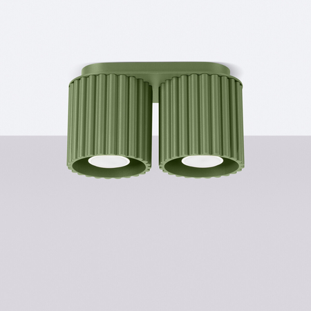 Sollux Lighting Plafon AURA 2 zielony oliwkowy GU10 SL.1795