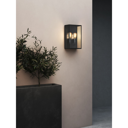 Kinkiet zewnętrzny Astro Messina Twin 1183027 Czarny z Teksturą