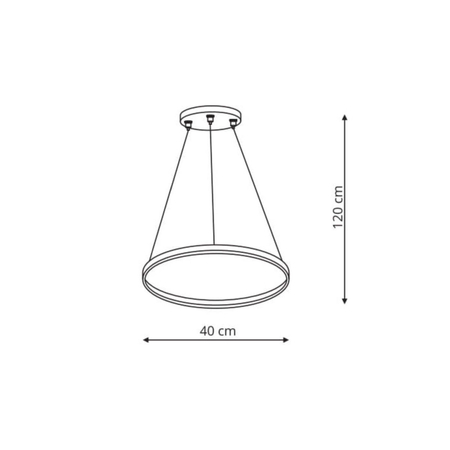 Lampa wisząca Ring mały CCT 1xLED czarny LP-909/1P S BK CCT