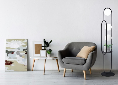 Lampa podłogowa FINESTRA Kaja K-4963 biały/czarny