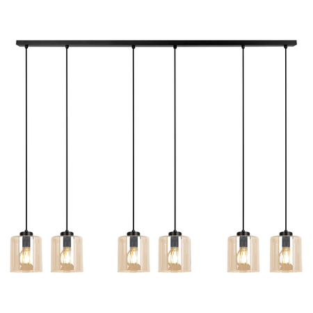 Lampa wisząca Kaja SORO K-5572 czarny, bursztynowy