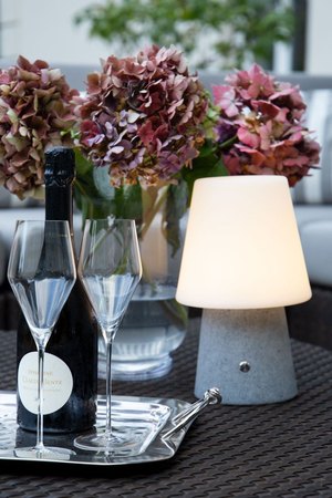 Lampa stojąca No.1 zewnętrzna ogrodowa 2700K RGB ściemnialna z baterią 30cm, błękitny niebieski 32584L 