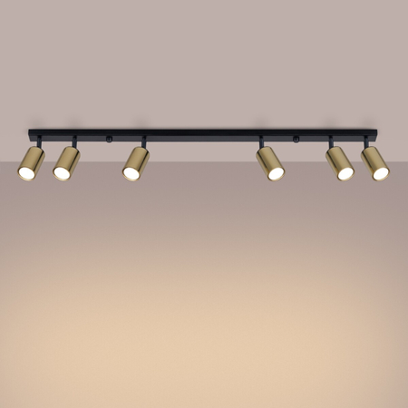 Sollux Lighting Plafon WINX 6L czarny/złoty SL.1388