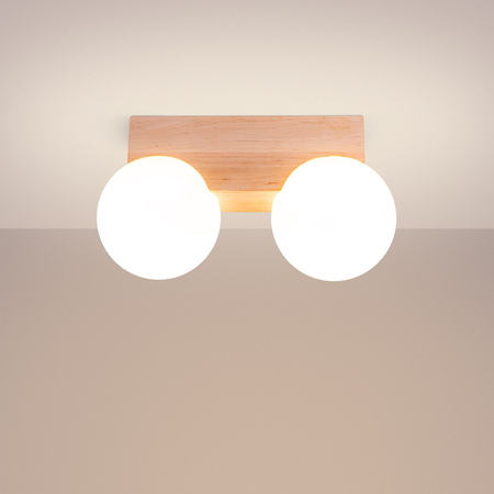 Sollux Lighting Plafon BULBO 2 naturalne drewno SL.1683