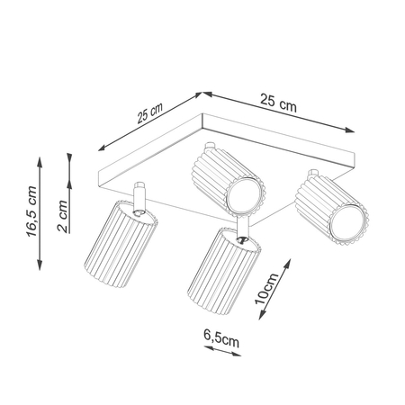 Sollux Lighting Plafon KARBON 4 taupe SL.1769