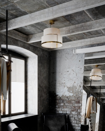 Lampa wisząca By Rydens Marcel Ø50 cm mosiądz/biały