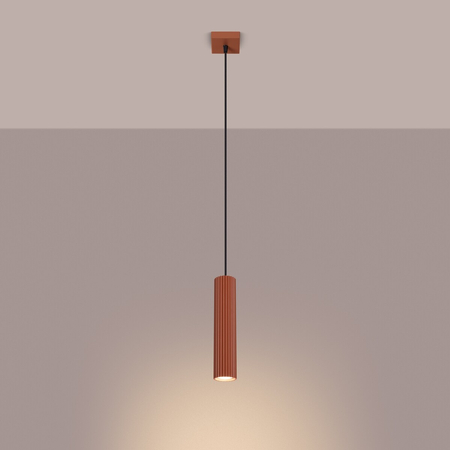 Sollux Lighting Lampa wisząca KARBON 1 ochra czerwona SL.1630