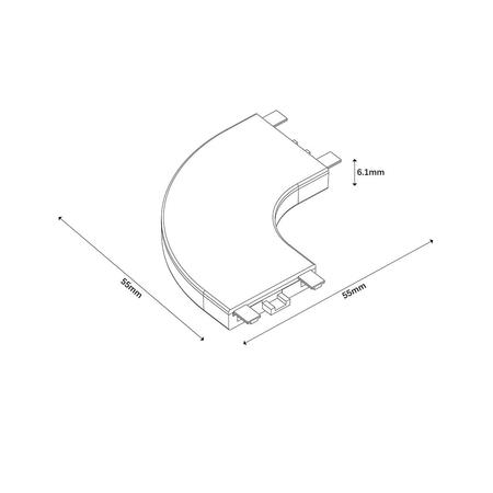 Light Prestige Łącznik natynkowy C Magnetic Slim czarny LP-656-MAG SLIM łącznik C SM BK