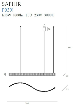 Lampa wisząca Maxlight P0391 chrom