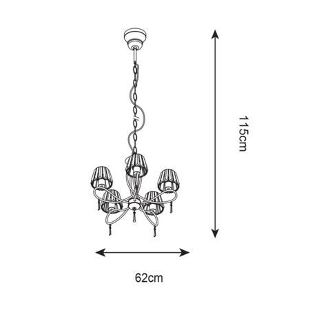 Lampa wisząca Zuma Line P15090-5 Paria