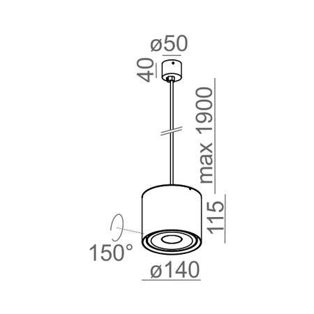 Lampa wisząca AQForm Tuba 111 Qrled Biały Struktura