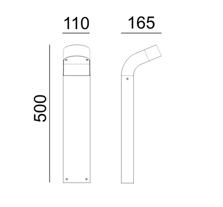 MOLDE 1903 GRAPHITE LED 8W 3000K 50CM