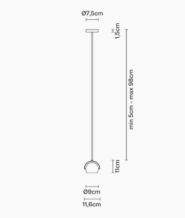 Lampa wisząca Fabbian D57A0515 Beluga Steel D57 Ø9cm Cromoto