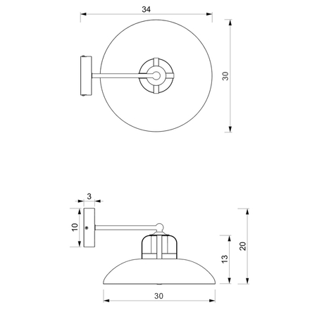 Milagro Kinkiet FELIX BLACK/GOLD 1xE27 MLP8904 CZARNY / ZŁOTY