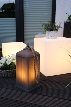 Latarnia LED Lampa solarna zewnętrzna ogrodowa przenośna 2900K Biała ciepła 45cm antracyt 42501S 