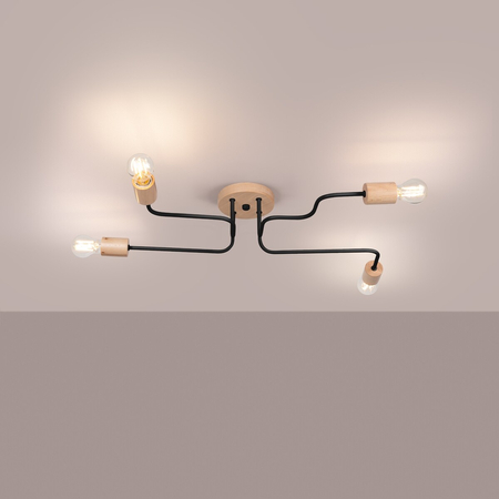 Sollux Lighting Żyrandol TIMBO 4 czarny SL.1669