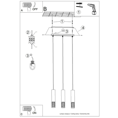 Sollux Lighting Lampa wisząca LAMI 3L biały SL.1688