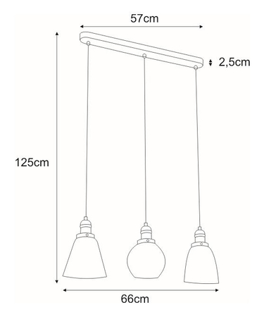 Lampa wisząca SAMANTA Kaja K-8036A-3 czarny