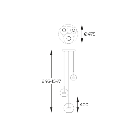 Lampa wisząca Zuma Line P0428-03L-L4AC ENCELADUS LAMPA WISZĄCA ZŁOTA/GOLD