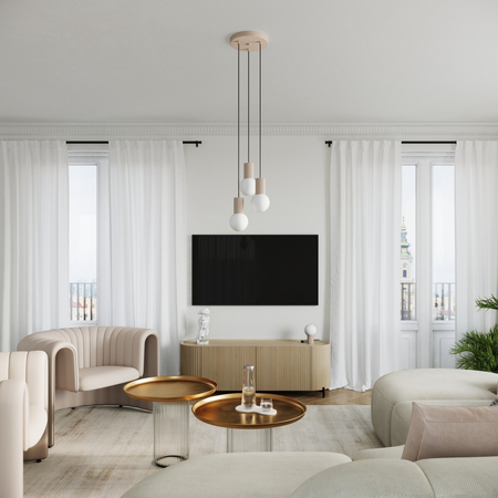 Sollux Lighting Lampa wisząca HALO 1 taupe SL.1744