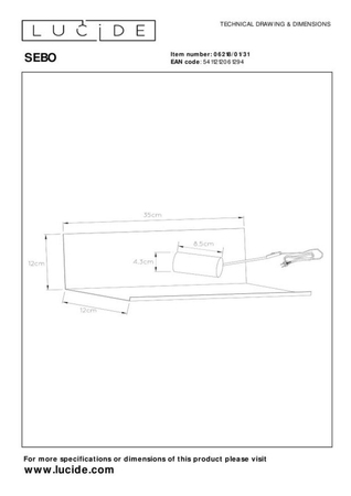 Kinkiet Lucide SEBO biały 6218/01/31