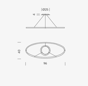 Lampa wisząca Nemo ELPLLW51 Ellisse Minor Uplight