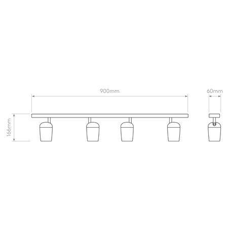 Spot Astro Koto Four Bar 1478015 Matowy Biały