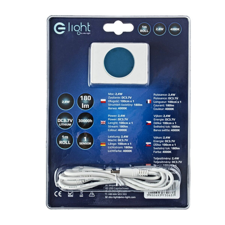 Eko-Light TAŚMA LED 1M Z SENSOREM AKUMULATOR 4000K EKZ0637