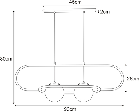 Lampa wisząca FINESTRA Kaja K-4960 biały/czarny