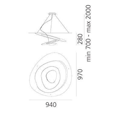 Lampa wisząca Artemide 1254W10A Pirce LED