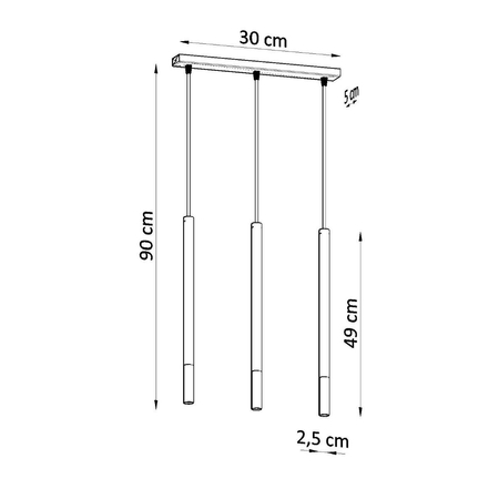 Sollux Lighting Lampa wisząca MOZAICA 3L czarny/miedź SL.0889