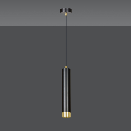 Lampa wisząca KIBO 1 BL/GOLD Emibig 644/1 czarny/złoty