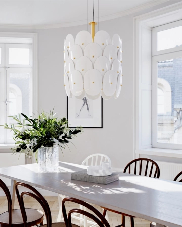 Lampa wisząca By Rydens Omlot Ø50 biały/miedziany