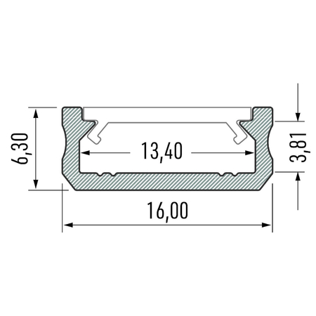 Eko-Light PROFIL ALUMINIOWY SREBRNY TYP D 2m + KLOSZ MLECZNY EKPR0088