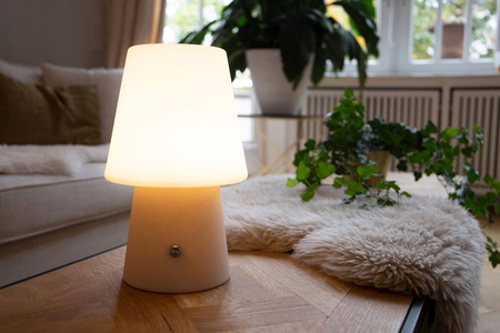 Lampa stojąca No.1 zewnętrzna ogrodowa 2700K RGB ściemnialna z baterią 30cm, piaskowy 32583L beżowy