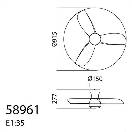 Wentylator CRETA biały, drewno Ø915 DC 24W 3A LED 24W CCT zmienna barwa, pilot