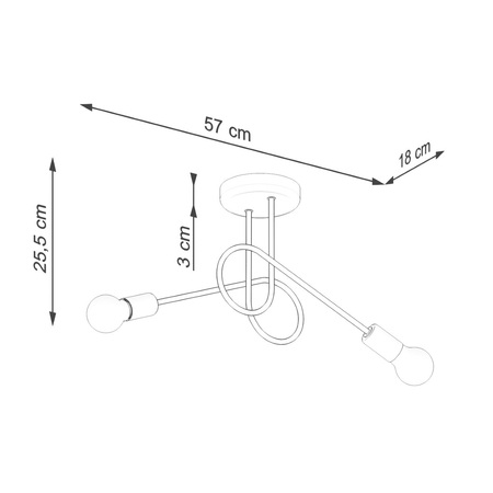Sollux Lighting Żyrandol LOOP 2 biały SL.1471