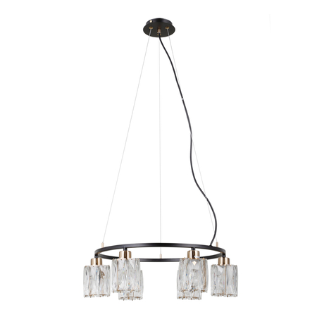 Lampa wisząca Italux Simona PND-40814-6-BK-HBR Czarny mat, chrom