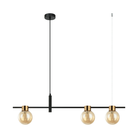 Lampa wisząca Italux PND-5225-3-BK-AMB Czarny, bursztynowy