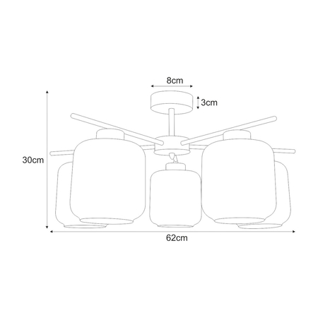 Lampa sufitowa Kaja PIEGA K-5517 czarny, grafitowy, srebrny