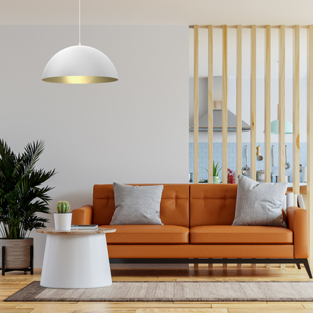 Milagro Lampa wisząca Beta 1xE27 45cm Biały/Złoty MLP7974 BIEL / ZŁOTY