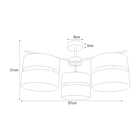 Lampa sufitowa Kaja MALAVI K-5502 czarny, złoty