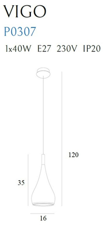Lampa wisząca Maxlight VIGO P0307 złoty