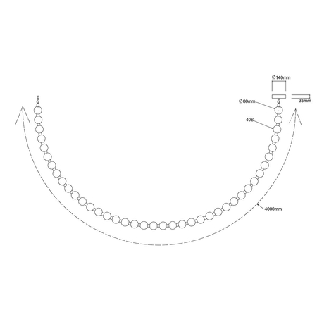 Light Prestige Lampa wisząca Dorado Rope 4 m złota LED CCT LP-002/4M CCT