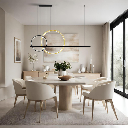 Lampa wisząca Linea No.4 60/40cm czarnozłota 3k