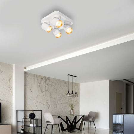 Milagro Lampa Sufitowa Andy 4xGU10 Kwadrat Biały + Złoty ML9940 BIAŁY / ZŁOTY