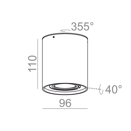 Lampa natynkowa AQForm Tuba 50 LED 230V Surface Biały Struktura