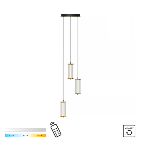 Lampa wisząca Zuma Line MD3147-3A-3GT CALLY LAMPA WISZĄCA ZŁOTA/GOLD