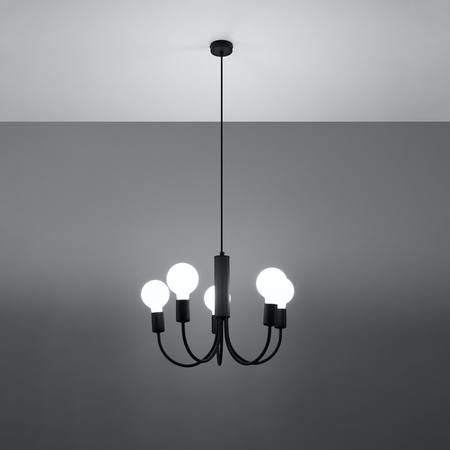 Sollux Lighting Żyrandol PICCOLO 5 czarny SL.0855